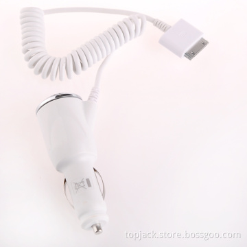 30 Pin Curled Cable Car Cigarette Plug Adapter Charger for iPhone 4 / 4s (DC 12V)